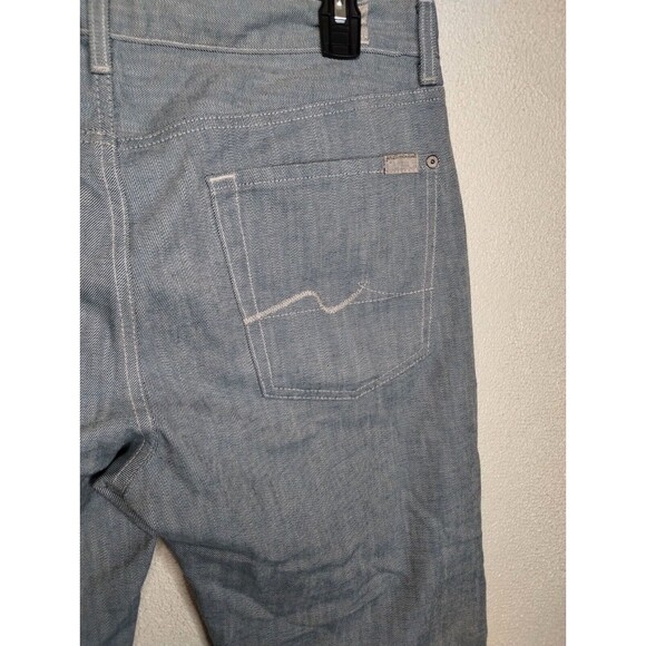 7 For All Mankind Slimmy Fit Blue/Grayish Jeans Mens 36x32 Flat Front Pants - Picture 8 of 11